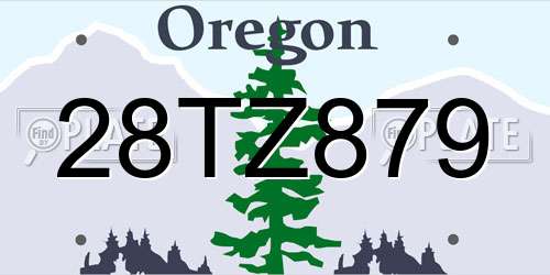 28TZ879 Oregon License Plate