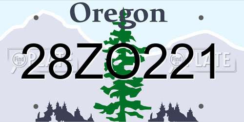 28ZO221 Oregon License Plate