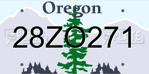 28ZO271 Oregon License Plate