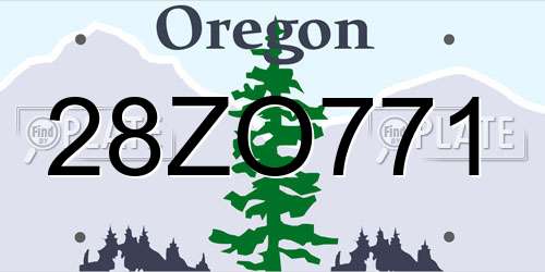 28ZO771 Oregon License Plate
