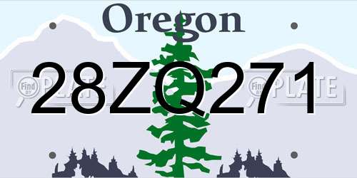 28ZQ271 Oregon License Plate