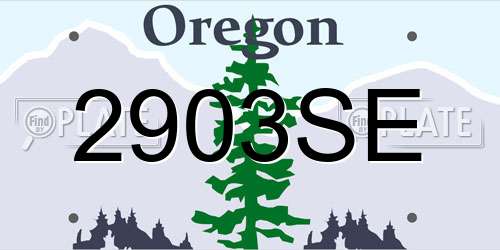 2903SE Oregon License Plate