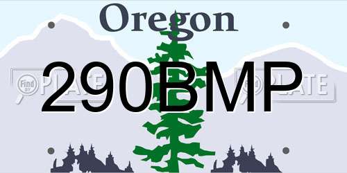290BMP Oregon License Plate