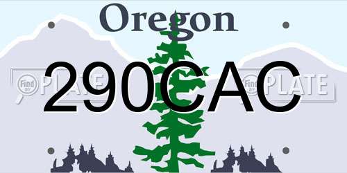 290CAC Oregon License Plate