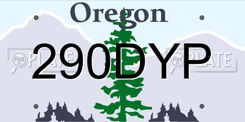 290DYP Oregon License Plate
