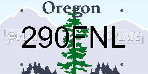 290FNL Oregon License Plate