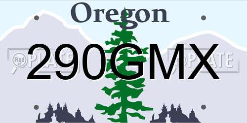 290GMX Oregon License Plate
