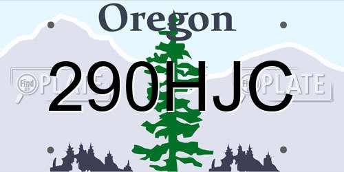 290HJC Oregon License Plate
