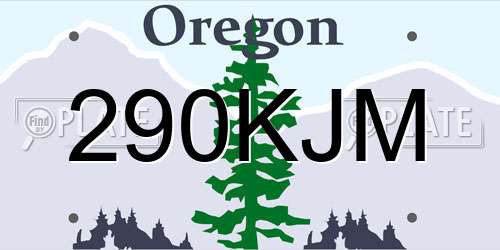 290KJM Oregon License Plate