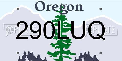 290LUQ Oregon License Plate