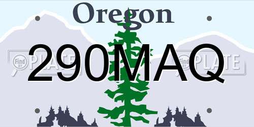 290MAQ Oregon License Plate