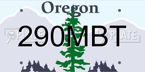 290MBT Oregon License Plate