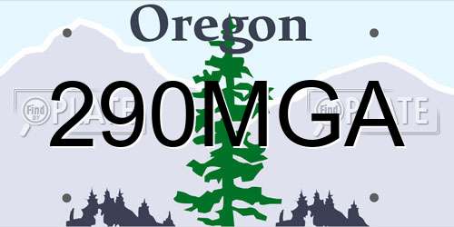 290MGA Oregon License Plate