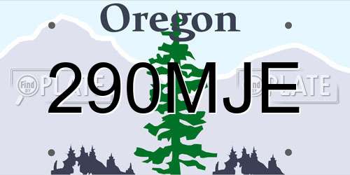 290MJE Oregon License Plate