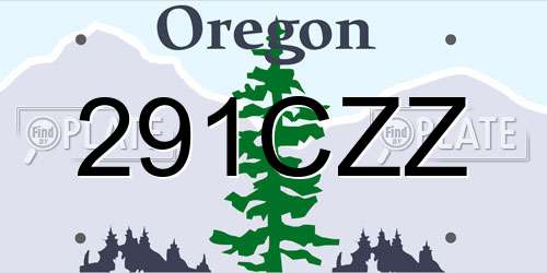 291CZZ Oregon License Plate