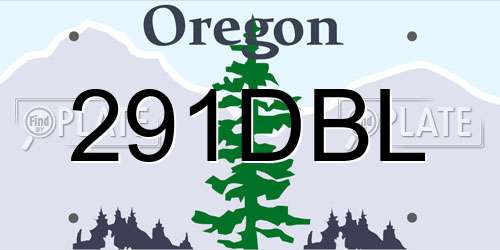 291DBL Oregon License Plate