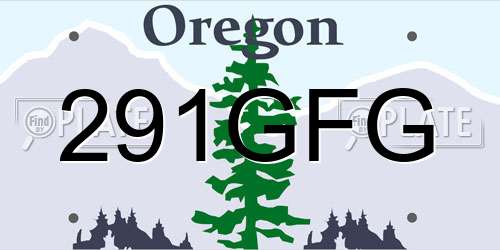 291GFG Oregon License Plate