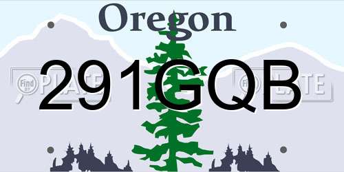 291GQB Oregon License Plate