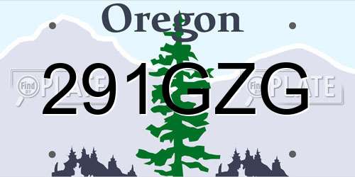 291GZG Oregon License Plate