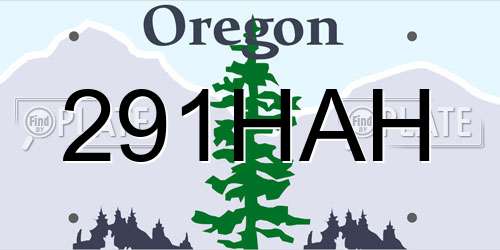 291HAH Oregon License Plate