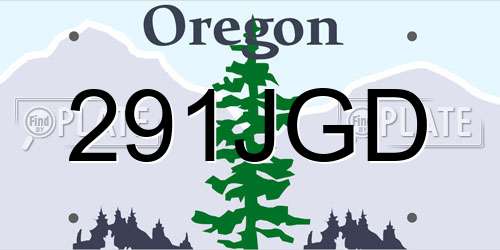291JGD Oregon License Plate