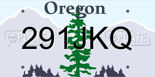 291JKQ Oregon License Plate