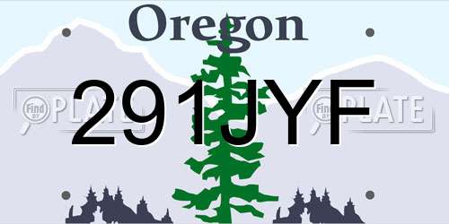 291JYF Oregon License Plate