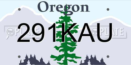 291KAU Oregon License Plate