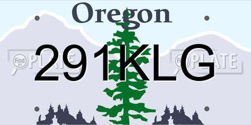 291KLG Oregon License Plate