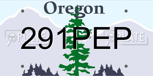 291PEP Oregon License Plate
