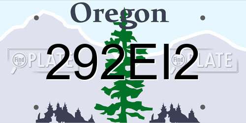 292EI2 Oregon License Plate