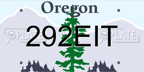 292EIT Oregon License Plate