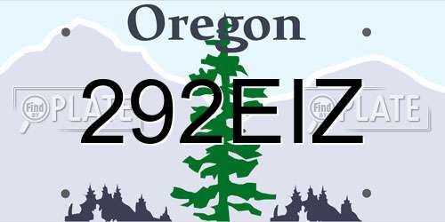 292EIZ Oregon License Plate