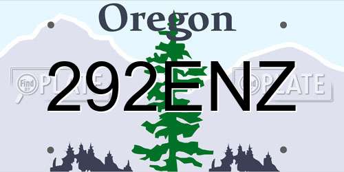 292ENZ Oregon License Plate