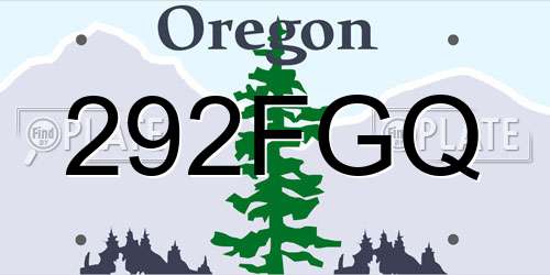 292FGQ Oregon License Plate