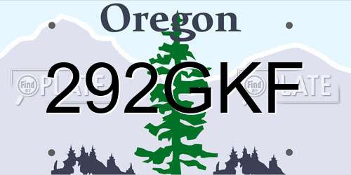 292GKF Oregon License Plate
