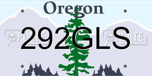 292GLS Oregon License Plate