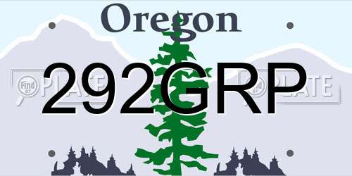 292GRP Oregon License Plate