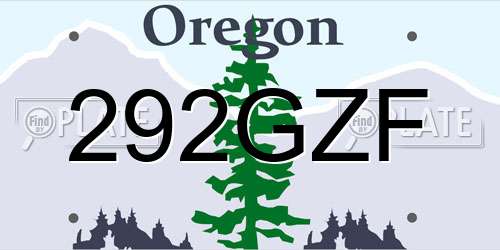 292GZF Oregon License Plate