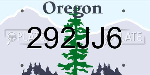 292JJ6 Oregon License Plate