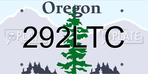 292LTC Oregon License Plate