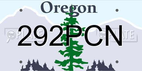 292PCN Oregon License Plate