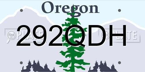 292QDH Oregon License Plate