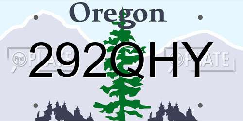 292QHY Oregon License Plate