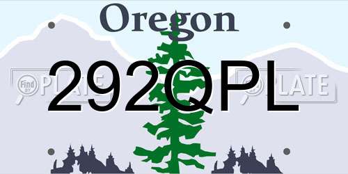 292QPL Oregon License Plate