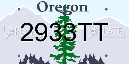 2933TT Oregon License Plate