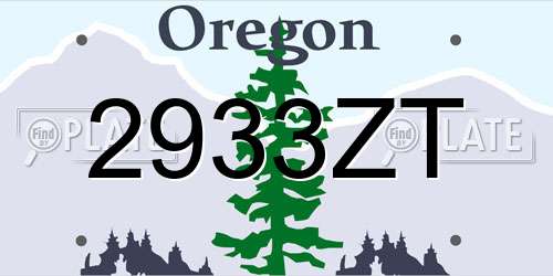 2933ZT Oregon License Plate