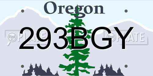 293BGY Oregon License Plate