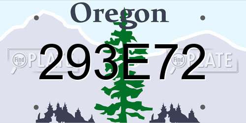 293E72 Oregon License Plate