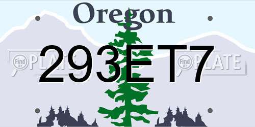 293ET7 Oregon License Plate
